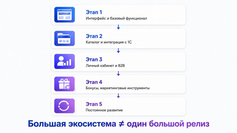 Поэтапный запуск интернет-магазина