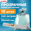 Мешки для мусора LAIMA 90х140см, 240л в рулоне, 10шт