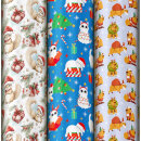 Бумага упаковочная новогодняя ″X-mas animals″, ЗОЛОТАЯ СКАЗКА Бумага упаковочная новогодняя ″X-mas animals″, ЗОЛОТАЯ СКАЗКА