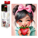 Алмазная мозаика (набор для творчества), ДЕВОЧКА С КЛУБНИКОЙ, 20*25 см, форма страз: круглая, 28 цветов страз, картонная коробка с европодвесом Алмазная мозаика (набор для творчества), ДЕВОЧКА С КЛУБНИКОЙ, 20*25 см, форма страз: круглая, 28 цветов страз, картонная коробка с европодвесом