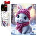 Алмазная мозаика (набор для творчества), ЗАЙЧОНОК В ШАРФИКЕ, 20*25 см, форма страз: круглая, 28 цветов страз, картонная коробка с европодвесом Алмазная мозаика (набор для творчества), ЗАЙЧОНОК В ШАРФИКЕ, 20*25 см, форма страз: круглая, 28 цветов страз, картонная коробка с европодвесом