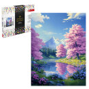 Алмазная мозаика (набор для творчества), САКУРА У ОЗЕРА, 30*40 см, форма страз: круглая, 29 цветов страз, картонная коробка Алмазная мозаика (набор для творчества), САКУРА У ОЗЕРА, 30*40 см, форма страз: круглая, 29 цветов страз, картонная коробка
