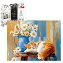 Алмазная мозаика (набор для творчества), НАТЮРМОРТ С КОШКОЙ, 30*40 см, форма страз: круглая, 29 цветов страз, картонная коробка Алмазная мозаика (набор для творчества), НАТЮРМОРТ С КОШКОЙ, 30*40 см, форма страз: круглая, 29 цветов страз, картонная коробка