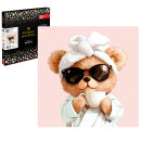 Алмазная мозаика с частичной выкладкой (набор для творчества), МИШКА С КОФЕ, 30*30 см, форма страз: круглая, 12 цветов страз, картонная коробка Алмазная мозаика с частичной выкладкой (набор для творчества), МИШКА С КОФЕ, 30*30 см, форма страз: круглая, 12 цветов страз, картонная коробка