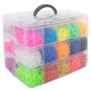 Набор резинок для плетения украшений 15 000 шт., 25 цветов, бокс, бусины, станок, BAMBOX Набор резинок для плетения украшений 15 000 шт., 25 цветов, бокс, бусины, станок, BAMBOX