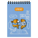 Блокнот А6, 80 л, гребень по короткой стороне, белый офсет, цветной гребень Блокнот А6, 80 л, гребень по короткой стороне, белый офсет, цветной гребень