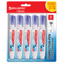 Ручка-корректор 10 мл BRAUBERG ″Сlassic″, 5 штук Ручка-корректор 10 мл BRAUBERG ″Сlassic″, 5 штук