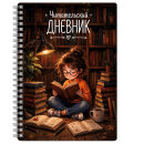 Читательский дневник арт. 75526 ДЕВОЧКА С КНИГОЙ /А5, 52 л. обложка - мелованный картон 190 г/м², выборочный УФ-лак, вн.блок - белый офсет, 80 г/м², гребень по длинной стороне, скругленные углы,