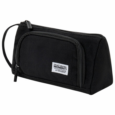Пенал-косметичка BRAUBERG ″Black″ с ручкой Пенал-косметичка BRAUBERG ″Black″ с ручкой