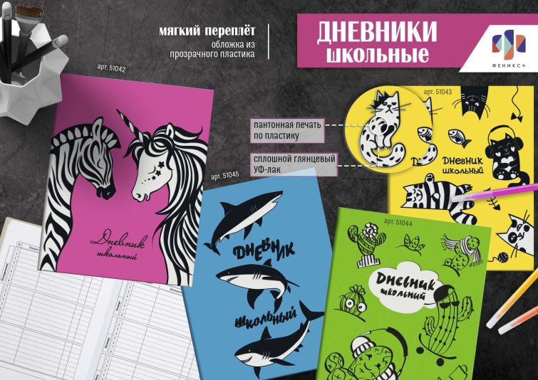 NEW! Дневники с графичными обложками из прозрачного пластика NEW! Дневники с графичными обложками из прозрачного пластика