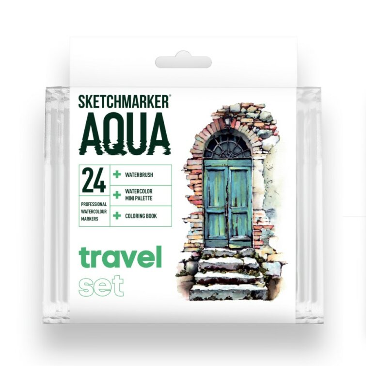 Набор акварельных маркеров SKETCHMARKER Aqua 24 Travel Set − «Путешествие» Набор акварельных маркеров SKETCHMARKER Aqua 24 Travel Set − «Путешествие»
