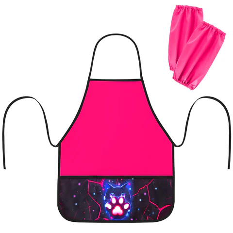 Фартук с нарукавниками для уроков труда BRAUBERG, ″Pink lava″ Фартук с нарукавниками для уроков труда BRAUBERG, ″Pink lava″