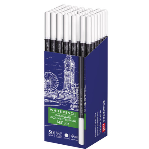 Карандаш БЕЛЫЙ художественный мягкий BRAUBERG ART CLASSIC Карандаш БЕЛЫЙ художественный мягкий BRAUBERG ART CLASSIC