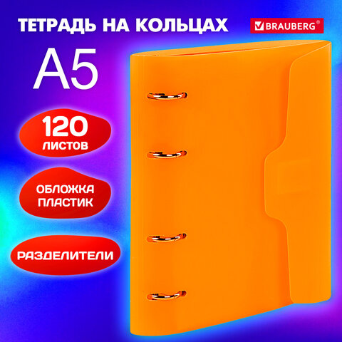 Тетрадь на кольцах с разделителями, BRAUBERG Тетрадь на кольцах с разделителями, BRAUBERG