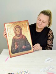Алмазная мозаика (набор для творчества), МАТРОНА МОСКОВСКАЯ, 30*40 см, 23 цветов страз, картонная коробка Алмазная мозаика (набор для творчества), МАТРОНА МОСКОВСКАЯ, 30*40 см, 23 цветов страз, картонная коробка