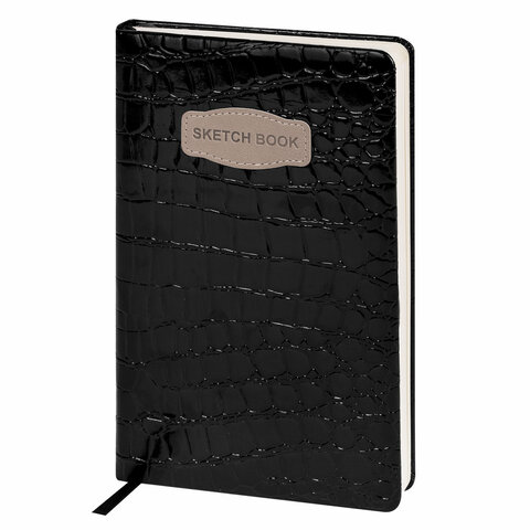 Скетчбук BRAUBERG ART CLASSIC ″CROCO″, слоновая кость, черный Скетчбук BRAUBERG ART CLASSIC ″CROCO″, слоновая кость, черный