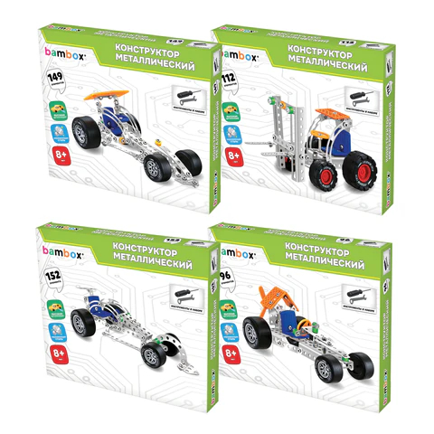 Конструктор металлический ″Машинки″ BAMBOX Конструктор металлический ″Машинки″ BAMBOX