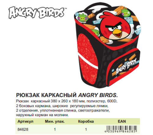 Рюкзак каркасный Angry Birds Рюкзак каркасный Angry Birds