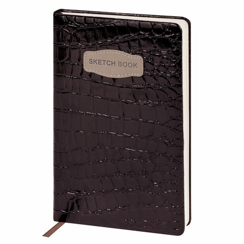 Скетчбук BRAUBERG ART CLASSIС ″CROCO″, слоновая кость, коричневый Скетчбук BRAUBERG ART CLASSIС ″CROCO″, слоновая кость, коричневый
