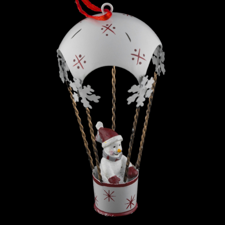 Украшение ErichKrause® Decor Снеговик на парашюте 12см Украшение ErichKrause® Decor Снеговик на парашюте 12см