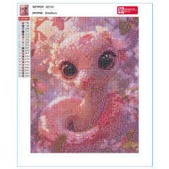 Алмазная мозаика РОЗОВАЯ ЗМЕЙКА, 20*25 см, 20 цветов страз, картонная коробка с европодвесом