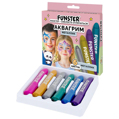Аквагрим, 6 цветов МЕТАЛЛИК, FUNSTER Аквагрим, 6 цветов МЕТАЛЛИК, FUNSTER