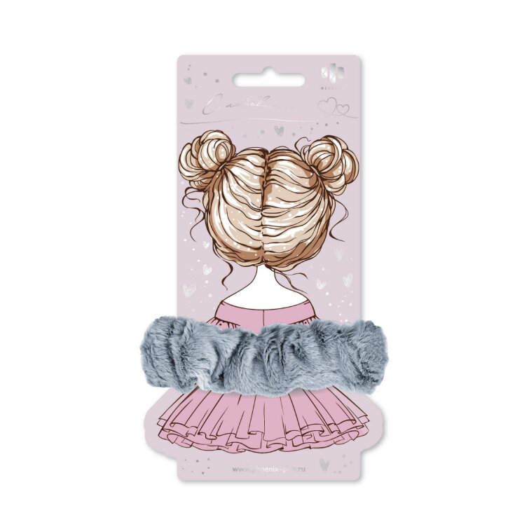 Резинка для волос Феникс+, 1 шт., б/р, серый, подложка из мелованного картона + ПЭТ-пакет с европодвесом Резинка для волос Феникс+, 1 шт., б/р, серый, подложка из мелованного картона + ПЭТ-пакет с европодвесом