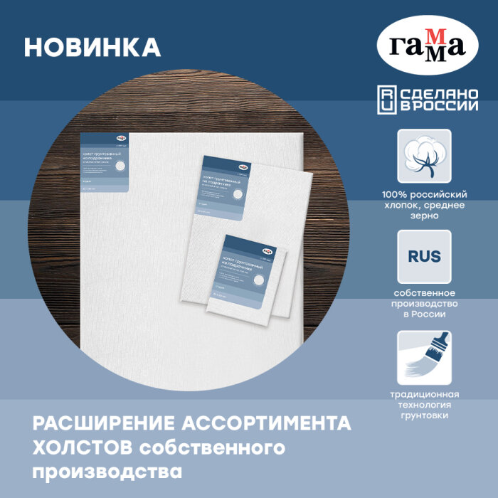 Расширение ассортимента ГАММА серии «Студия» – новые хлопковые холсты собственного производства Расширение ассортимента ГАММА серии «Студия» – новые хлопковые холсты собственного производства
