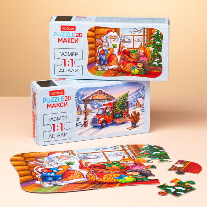 Новогодние MAXI-пазлы Hatber для малышей Новогодние MAXI-пазлы Hatber для малышей
