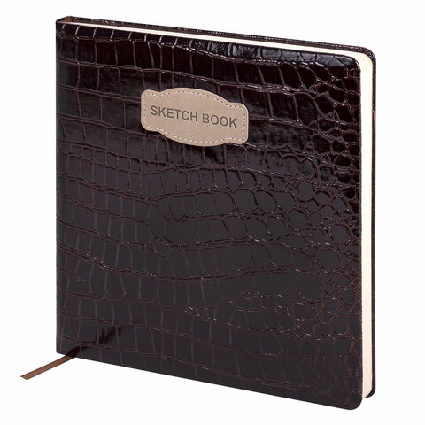 Скетчбук BRAUBERG ART CLASSIC, ″CROCO″, 200х200мм, коричневый Скетчбук BRAUBERG ART CLASSIC, ″CROCO″, 200х200мм, коричневый