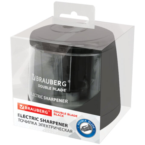 Точилка электрическая BRAUBERG DOUBLE BLADE BLACK Точилка электрическая BRAUBERG DOUBLE BLADE BLACK