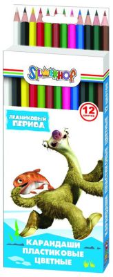 Пластиковые цветные карандаши Ice Age от Silwerhof Пластиковые цветные карандаши Ice Age от Silwerhof