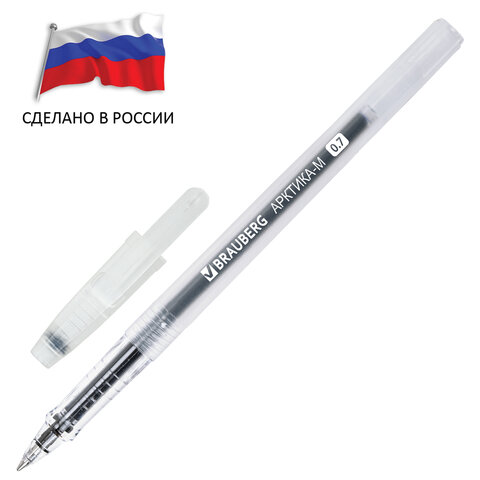 Ручка гелевая BRAUBERG ″АРКТИКА-М″, чёрная. Сделано в России Ручка гелевая BRAUBERG ″АРКТИКА-М″, чёрная. Сделано в России