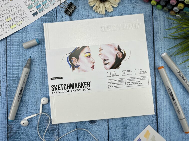 Скетчбук с двусторонней бумагой SKETCHMARKER THE MIRROR (21*21 см) Скетчбук с двусторонней бумагой SKETCHMARKER THE MIRROR (21*21 см)