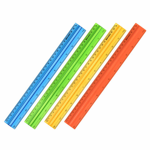 Линейка пластиковая 30 см, BRAUBERG Линейка пластиковая 30 см, BRAUBERG