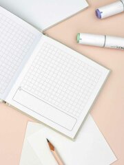 Блокноты ″Notebook″, 105х105 мм, 48 л, арт. 72045 ВЯЗАНЫЕ ЗВЕРИ / Блок - белый офсет 60 г/м², дизайнерский блок(клетка), твёрдый переплёт 7БЦ, тиснение фольгой, глянцевая ламинация