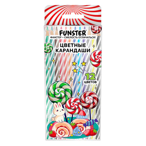 Карандаши цветные FUNSTER TWIST, 12 цветов