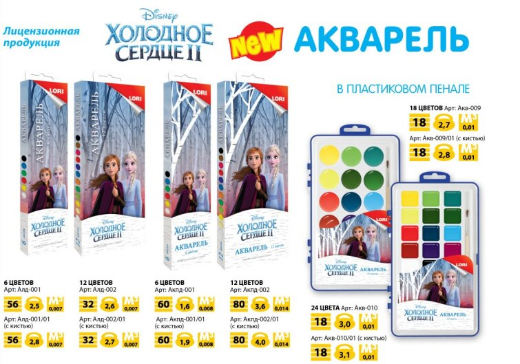 Акварельная краска ″Холодное сердце-2″ от LORI Акварельная краска ″Холодное сердце-2″ от LORI