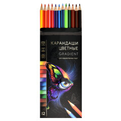 Набор цветных карандашей деревянных, ГРАДИЕНТ, 12 цв Набор цветных карандашей деревянных, ГРАДИЕНТ, 12 цв