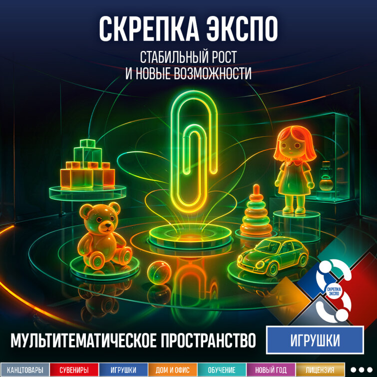 Игрушки в фокусе Скрепка Экспо 2026: стабильный рост и новые возможности для вашего бизнеса Игрушки в фокусе Скрепка Экспо 2026: стабильный рост и новые возможности для вашего бизнеса
