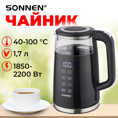 Чайник с терморегулятором и дисплеем SONNEN KT-8717 Чайник с терморегулятором и дисплеем SONNEN KT-8717