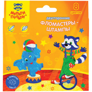 Двусторонние фломастеры-штампы от Мульти-Пульти «Енот в цирке» Двусторонние фломастеры-штампы от Мульти-Пульти «Енот в цирке»