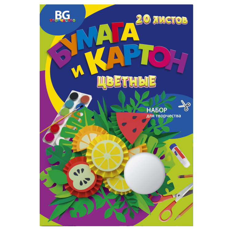 Набор цветной бумаги и картона BG «Tropic juice» Набор цветной бумаги и картона BG «Tropic juice»