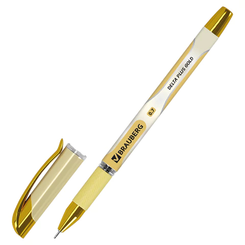 Ручка шариковая масляная с грипом BRAUBERG ″Delta Plus Gold″ Ручка шариковая масляная с грипом BRAUBERG ″Delta Plus Gold″