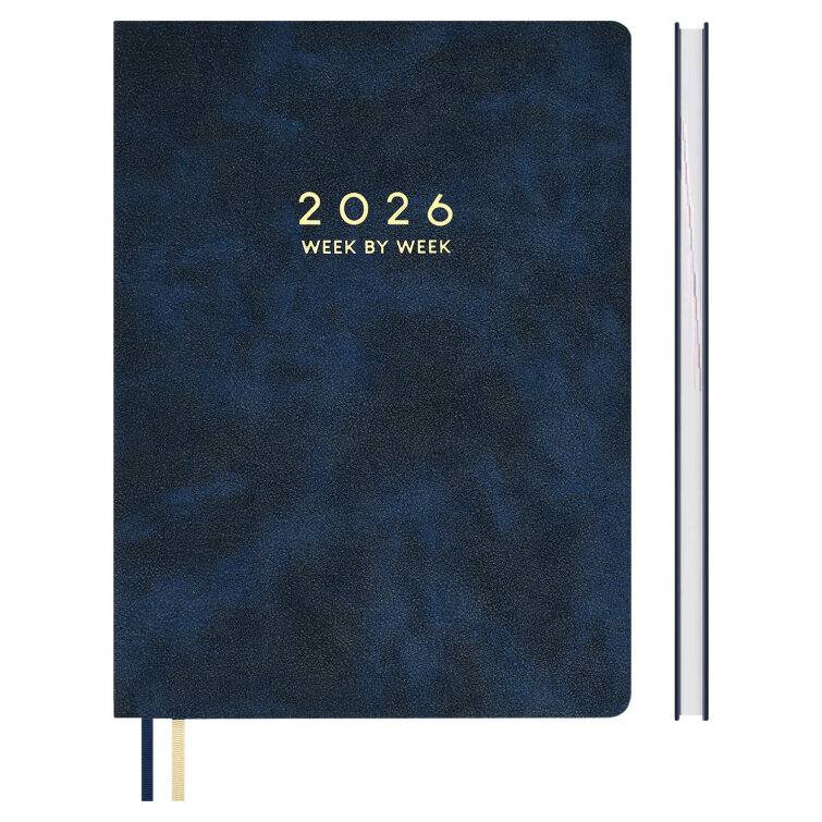 Еженедельник датированный 2026 ESCALADA, формат А4, 80 л., мягкий переплёт, запаянный край, искусственная кожа ″Тиволи делавэ″, тиснение фольгой Еженедельник датированный 2026 ESCALADA, формат А4, 80 л., мягкий переплёт, запаянный край, искусственная кожа ″Тиволи делавэ″, тиснение фольгой