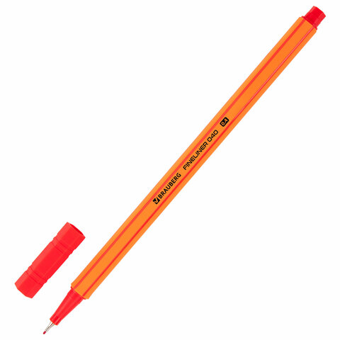 Ручка капиллярная BRAUBERG ″FINE 040″, красная Ручка капиллярная BRAUBERG ″FINE 040″, красная