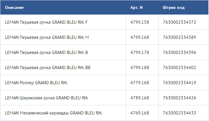 ������� ����������� Leman Grand Bleu
