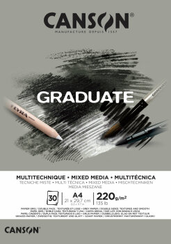 Эконом-линейка Canson Graduate Mixed Media Grey с двусторонней серой бумагой Эконом-линейка Canson Graduate Mixed Media Grey с двусторонней серой бумагой