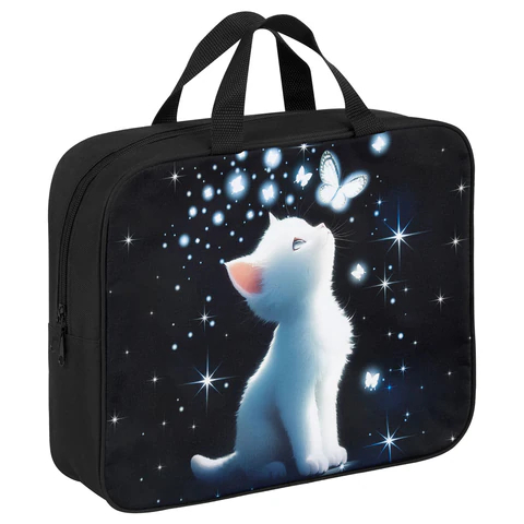 Папка на молнии с ручками BRAUBERG ″White kitten″папк Папка на молнии с ручками BRAUBERG ″White kitten″папк