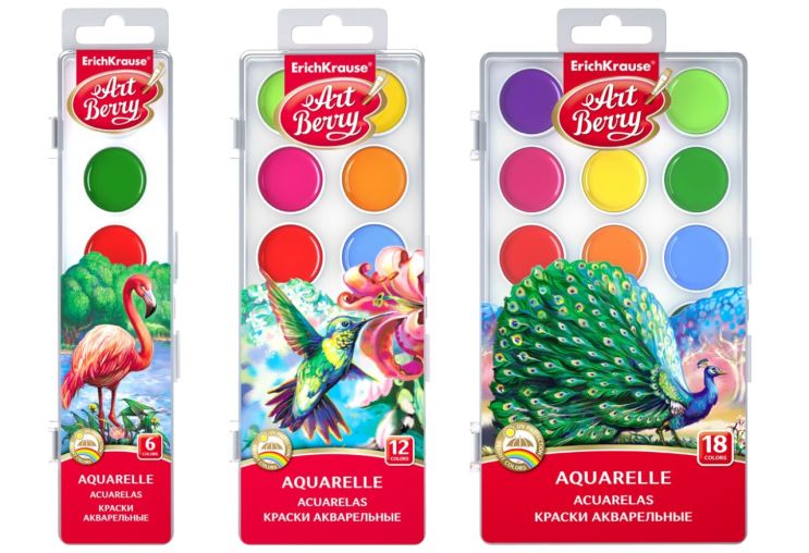 Акварельные краски ArtBerry® с УФ защитой яркости Акварельные краски ArtBerry® с УФ защитой яркости